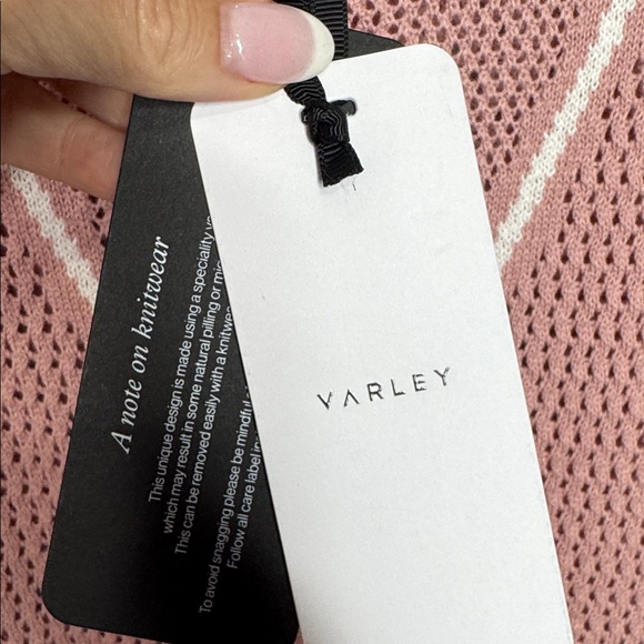Varley Women's Calva Cotton Open Knit Sweater Pink Mauve 1/2 Zip NWT - Picture 9 of 10